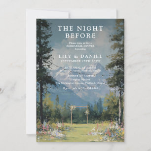 The Night Before Mountain Floral Rehearsal Dinner Invitation