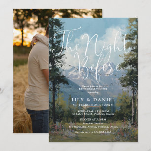The Night Before Mountain Photo Rehearsal Dinner Invitation