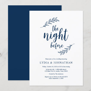 The night before, Navy Blue, Rehearsal Dinner Invitation