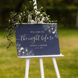 The Night Before Navy Blue Rehearsal Dinner Poster