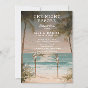 The Night Before Ocean Beach Rehearsal Dinner Invitation