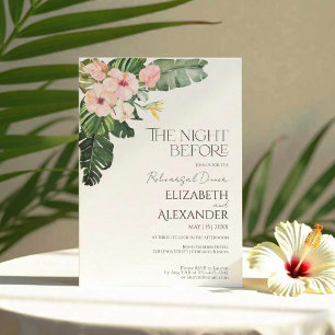 The night before Palm Tropical Rehearsal Dinner Invitation