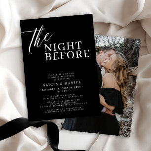 The night before photo black rehearsal dinner invitation