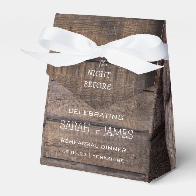 The Night Before Rehearsal Dinner Country Rustic  Favour Box (Front Side)