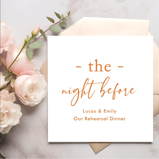 The Night Before Rehearsal Dinner Custom Napkin (Creator Uploaded)