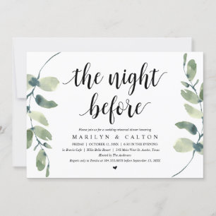 The Night Before, Rehearsal Dinner, Eucalyptus Invitation