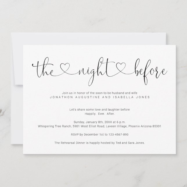 The Night Before Rehearsal Dinner Invitation (Front)