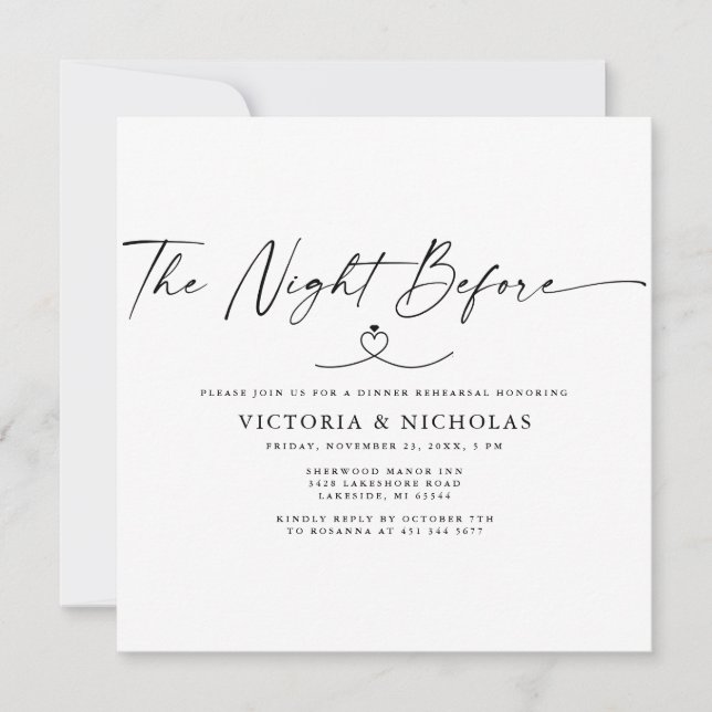 The Night Before Rehearsal Dinner Invitation (Front)