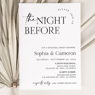 The Night Before Rehearsal Dinner Invitation, Mode Invitation