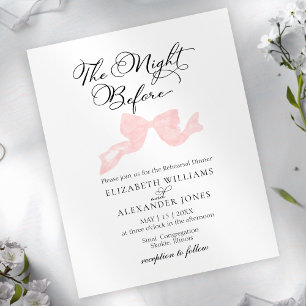 The Night Before Rehearsal Dinner Invitations Bow