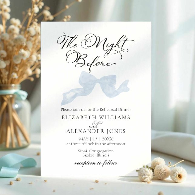 The Night Before Rehearsal Dinner Invitations Bow (Creator Uploaded)