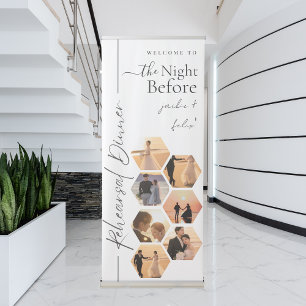 The Night Before Rehearsal Dinner Modern White Retractable Banner