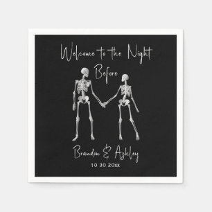 The Night Before Rehearsal Dinner Napkins Black