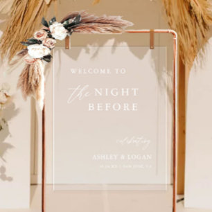 The Night Before Rehearsal Dinner Welcome Acrylic Sign