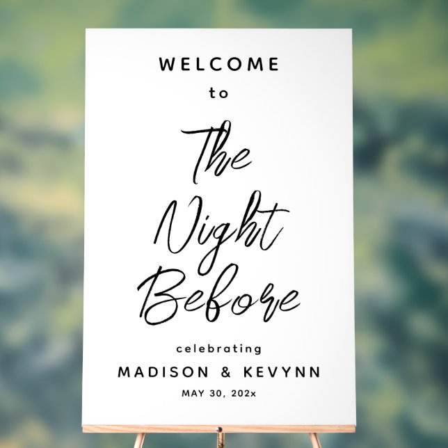 The Night Before Rehearsal Dinner Welcome Acrylic Sign (Neutral)