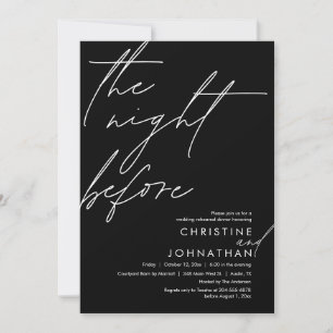 The Night Before Romantic Wedding Rehearsal Dinner Invitation