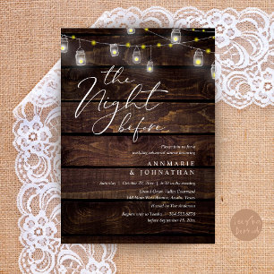 The Night Before Romantic Wedding Rehearsal Dinner Invitation
