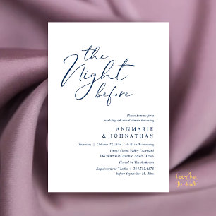 The Night Before Romantic Wedding Rehearsal Dinner Invitation