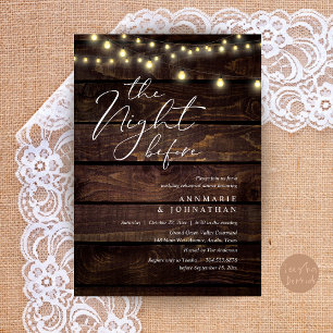 The Night Before Romantic Wedding Rehearsal Dinner Invitation