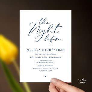 The Night Before Romantic Wedding Rehearsal Dinner Invitation