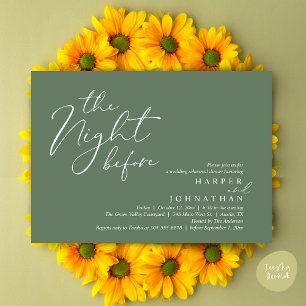 The Night Before Romantic Wedding Rehearsal Dinner Invitation