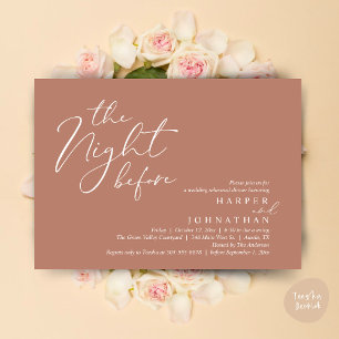 The Night Before Romantic Wedding Rehearsal Dinner Invitation