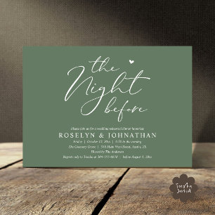 The Night Before Romantic Wedding Rehearsal Dinner Invitation