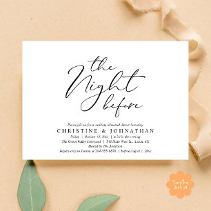 The Night Before Romantic Wedding Rehearsal Dinner Invitation