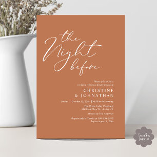The Night Before Romantic Wedding Rehearsal Dinner Invitation