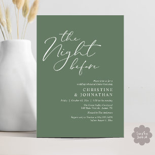 The Night Before Romantic Wedding Rehearsal Dinner Invitation