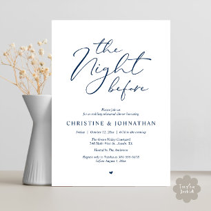 The Night Before Romantic Wedding Rehearsal Dinner Invitation