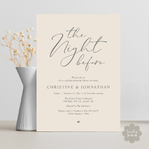 The Night Before Romantic Wedding Rehearsal Dinner Invitation