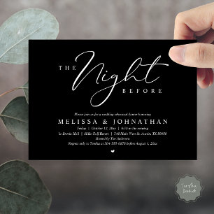 The Night Before Romantic Wedding Rehearsal Dinner Invitation