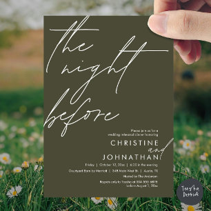 The Night Before Romantic Wedding Rehearsal Dinner Invitation