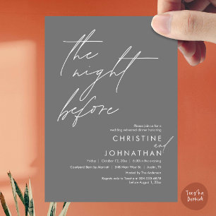 The Night Before Romantic Wedding Rehearsal Dinner Invitation