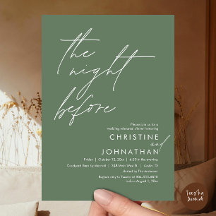 The Night Before Romantic Wedding Rehearsal Dinner Invitation