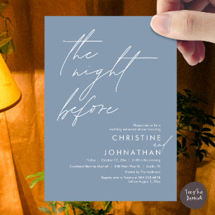 The Night Before Romantic Wedding Rehearsal Dinner Invitation