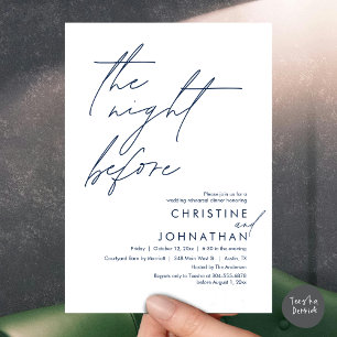 The Night Before Romantic Wedding Rehearsal Dinner Invitation