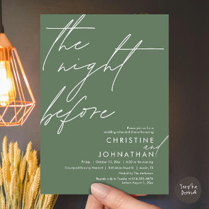 The Night Before Romantic Wedding Rehearsal Dinner Invitation
