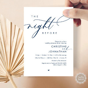 The Night Before Romantic Wedding Rehearsal Dinner Invitation