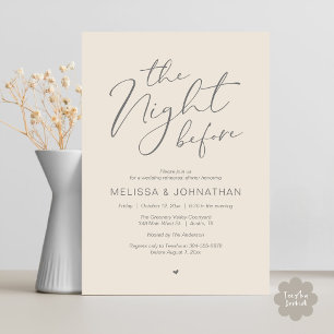 The Night Before Romantic Wedding Rehearsal Party Invitation