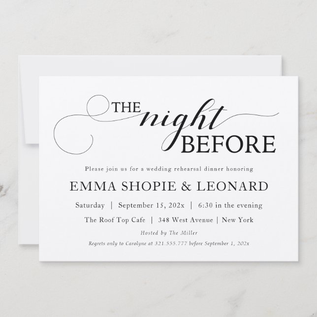 The Night Before Rustic Rehearsal Dinner  Invitation (Front)