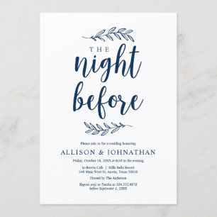 The night before, Rustic Wedding Rehearsal Dinner Invitation