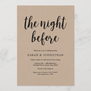 The night before, Rustic Wedding Rehearsal Dinner Invitation