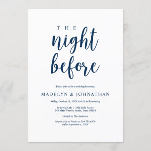 The night before, Rustic Wedding Rehearsal Dinner Invitation