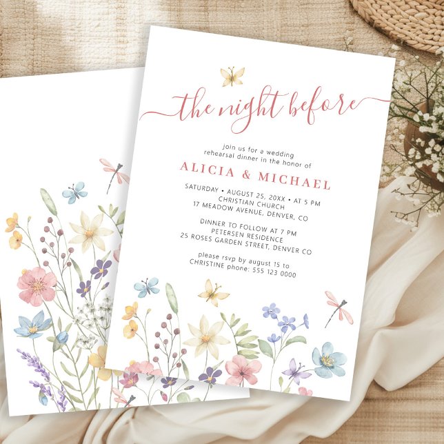 The night before rustic wedding rehearsal dinner invitation (Creator Uploaded)