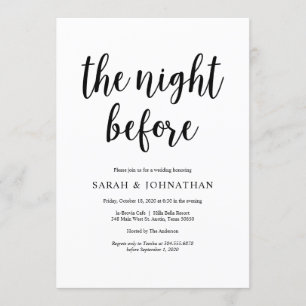 The night before, Rustic Wedding Rehearsal Dinner Invitation