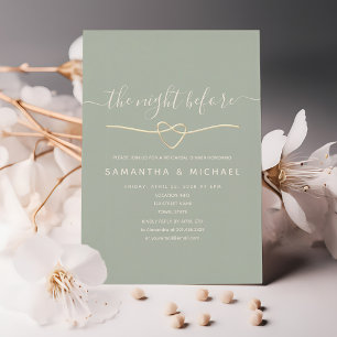 The Night Before Sage Green Rehearsal Dinner Invitation