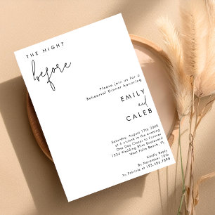The Night Before Script Chic Rehearsal Dinner   Invitation
