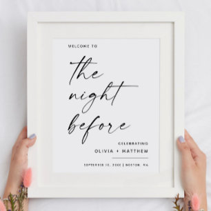 The night before. Script Rehearsal dinner Welcome Poster